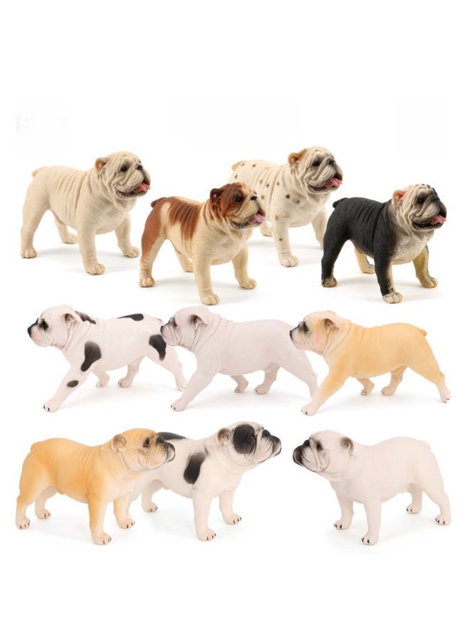 Realistic Solid Static Plastic Animal Models Children's Toys Pet Bull Dogs Early Education Animal Models-Color:PL127-1087 Bulldogs - Image 2
